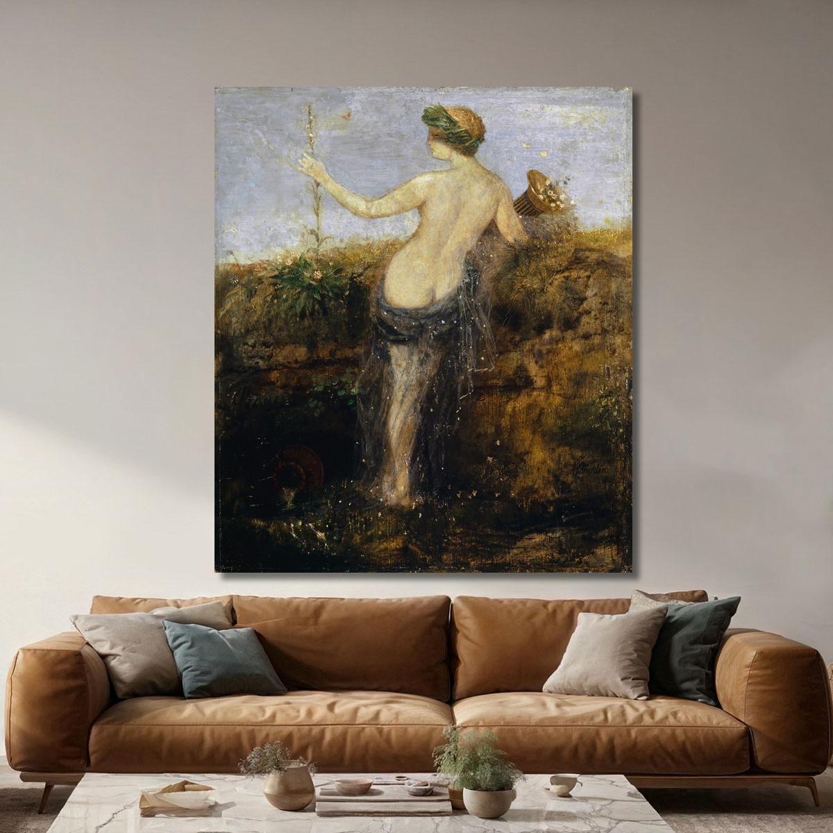 Nymphe With Horn Of Plenty Arnold Böcklin abk32 canvas print 