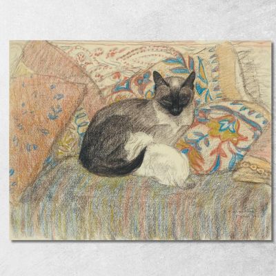 Cat And Her Kitten Théophile Alexandre Steinlen tas5 canvas print 