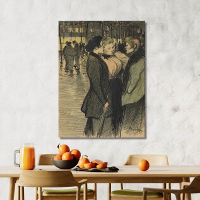 Women Talking In The Street Théophile Alexandre Steinlen tas19 canvas print 