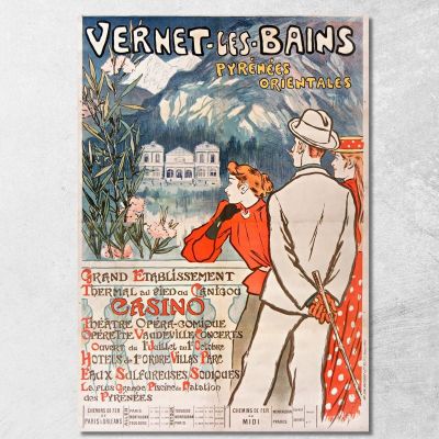 Vernet-Les-Bains. Pyrenees-Orientales Théophile Alexandre Steinlen tas56 canvas print 