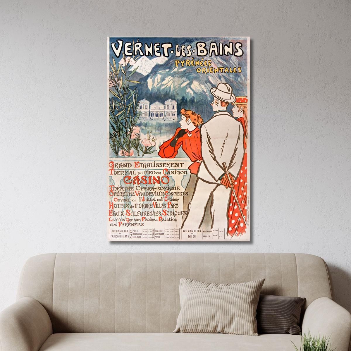 Vernet-Les-Bains. Pyrenees-Orientales Théophile Alexandre Steinlen tas56 canvas print 