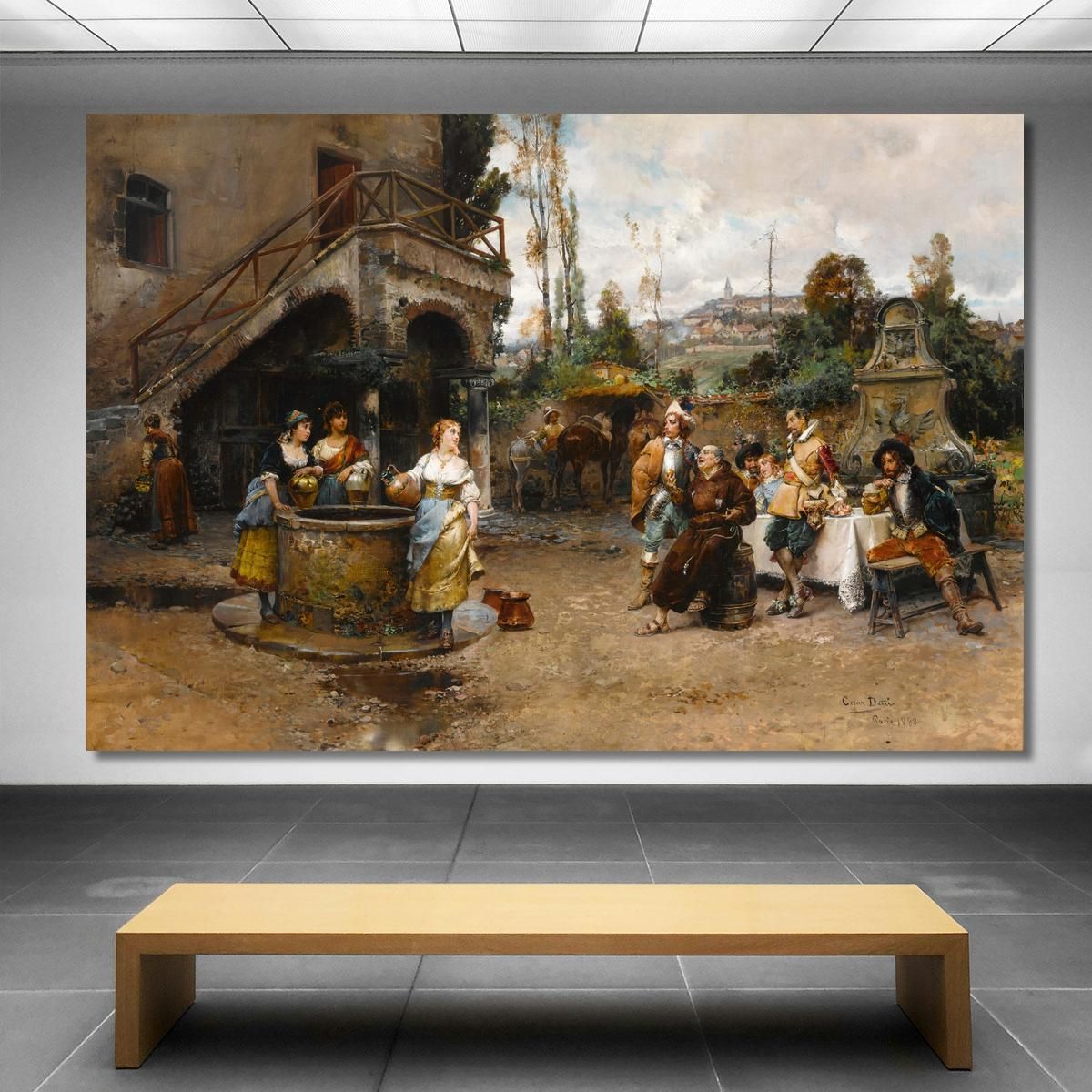 A Conversation At The Well Cesare Auguste Detti cad2 canvas print 