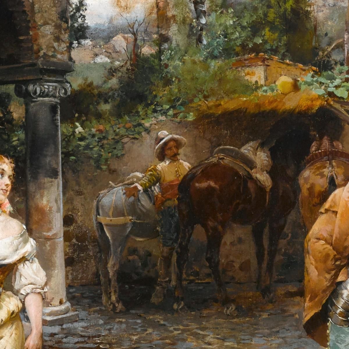 A Conversation At The Well Cesare Auguste Detti cad2 canvas print