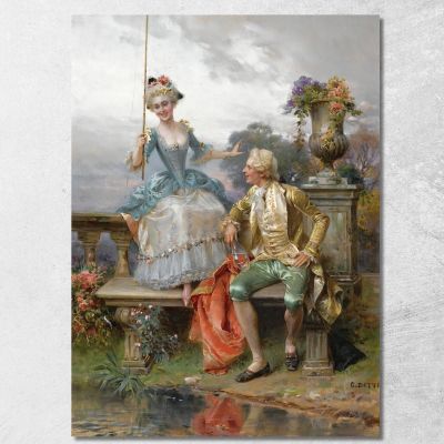 Angling For A Good Catch Cesare Auguste Detti cad7 canvas print 