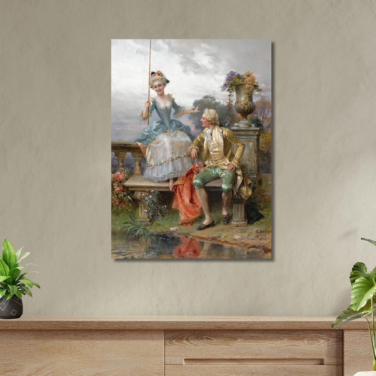 Angling For A Good Catch Cesare Auguste Detti cad7 canvas print 
