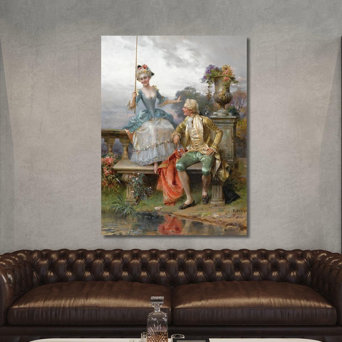 Angling For A Good Catch Cesare Auguste Detti cad7 canvas print 
