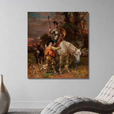 Don Quixote And Sancho Panza Cesare Auguste Detti cad8 canvas print 