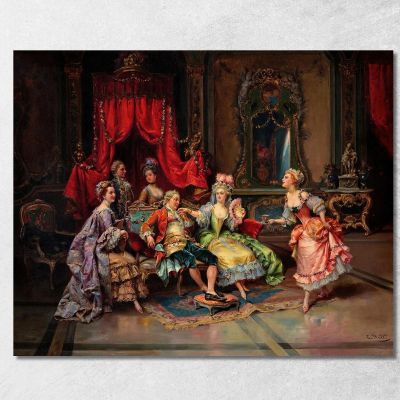 Louis Xv In The Throne Room Cesare Auguste Detti cad13 canvas print 