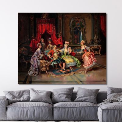 Louis Xv In The Throne Room Cesare Auguste Detti cad13 canvas print 