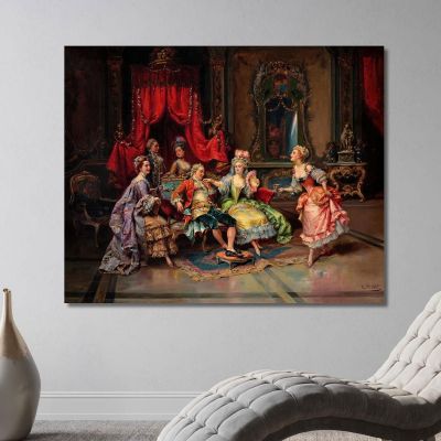 Louis Xv In The Throne Room Cesare Auguste Detti cad13 canvas print 