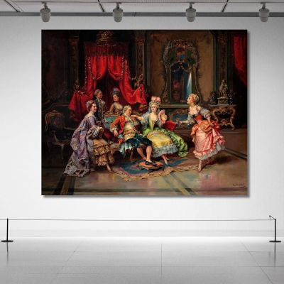 Louis Xv In The Throne Room Cesare Auguste Detti cad13 canvas print 