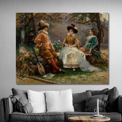 Music In The Garden Cesare Auguste Detti cad14 canvas print 