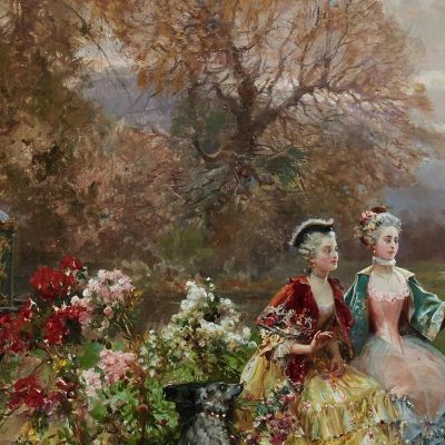 Showing Off His Prize Cesare Auguste Detti cad18 canvas print