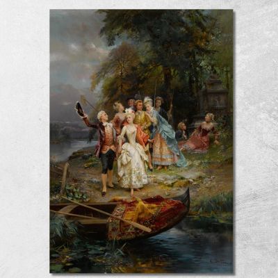 The Merry Fishing Party Cesare Auguste Detti cad21 canvas print 