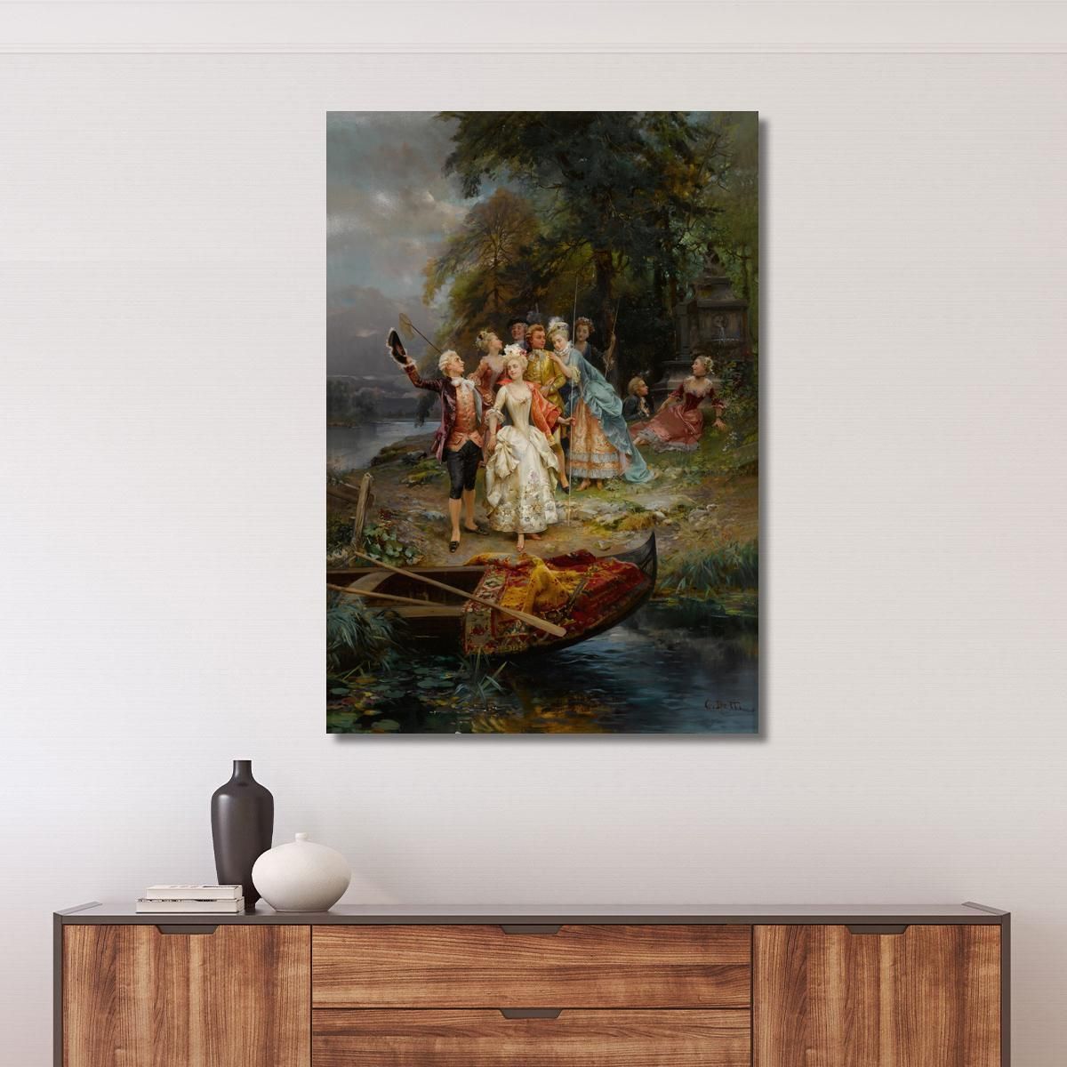The Merry Fishing Party Cesare Auguste Detti cad21 canvas print 