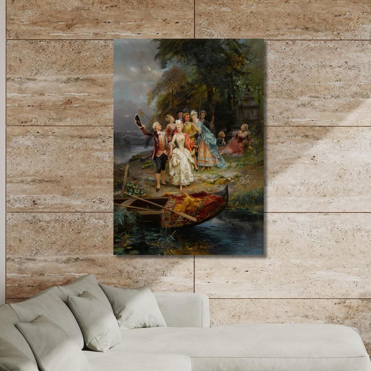 The Merry Fishing Party Cesare Auguste Detti cad21 canvas print 
