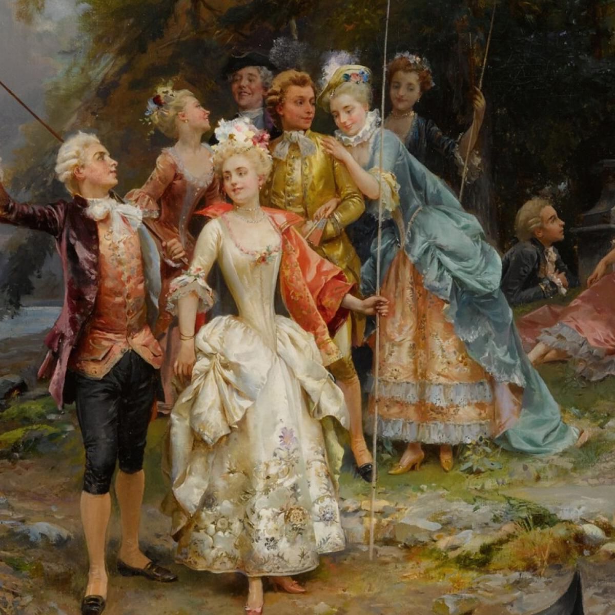 The Merry Fishing Party Cesare Auguste Detti cad21 canvas print