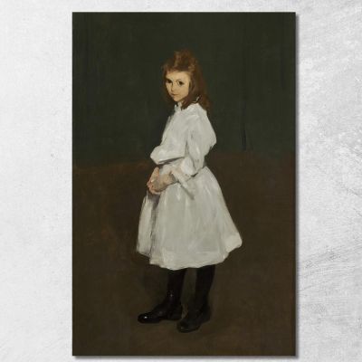 Little Girl In White Queenie Burnett George Wesley Bellows gwb29 canvas print 