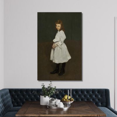 Little Girl In White Queenie Burnett George Wesley Bellows gwb29 canvas print 