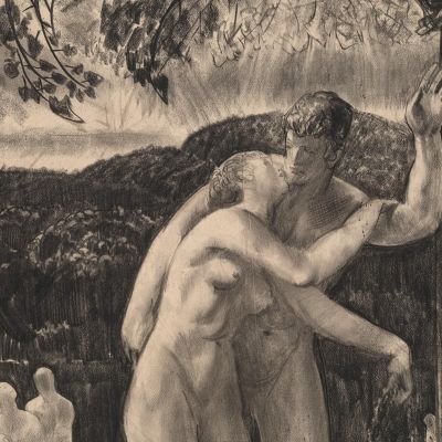 Lovers Still Whispered In The Dusk George Wesley Bellows gwb31 canvas print