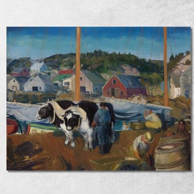 Ox Team Wharf At Matinicus George Wesley Bellows gwb44 canvas print 