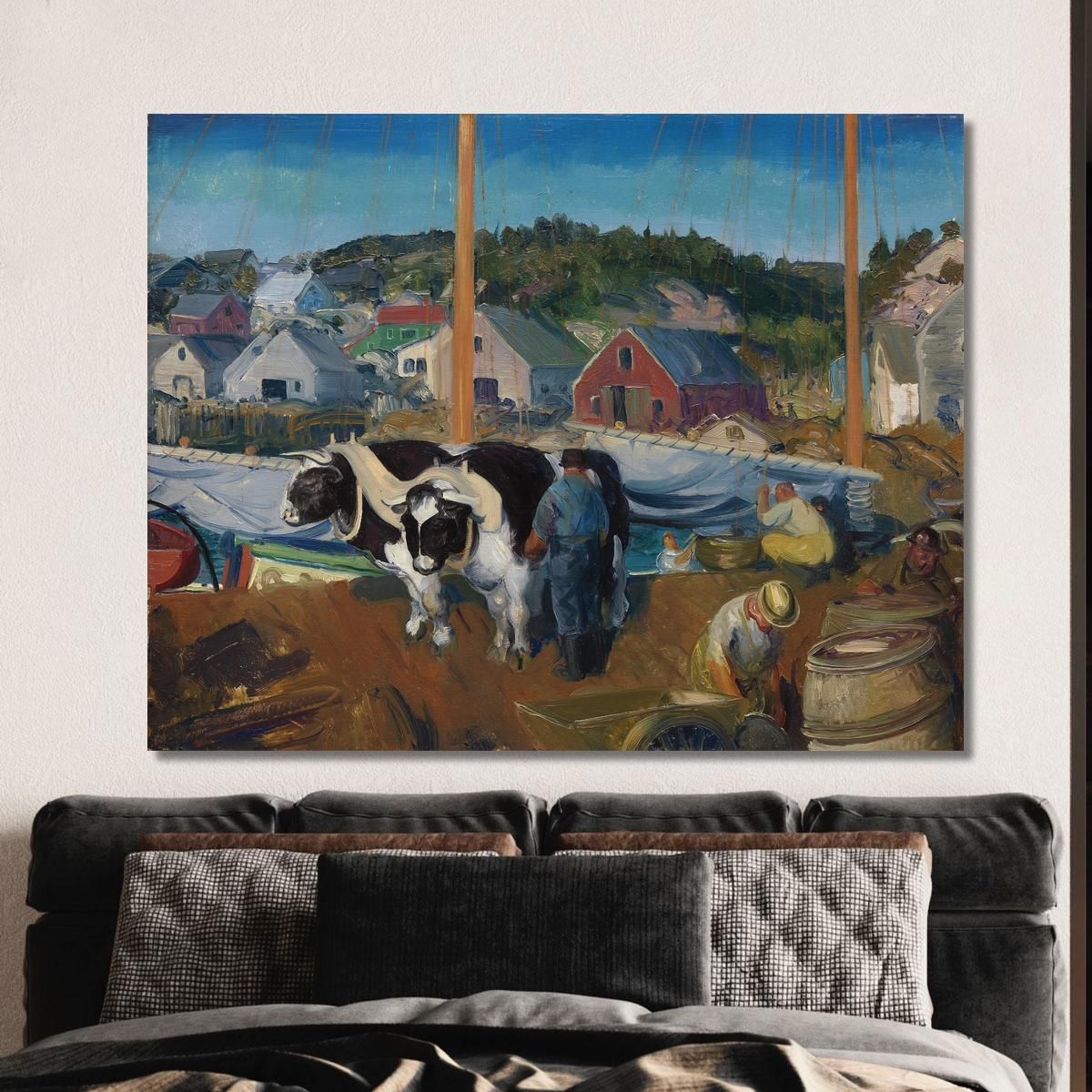 Ox Team Wharf At Matinicus George Wesley Bellows gwb44 canvas print 