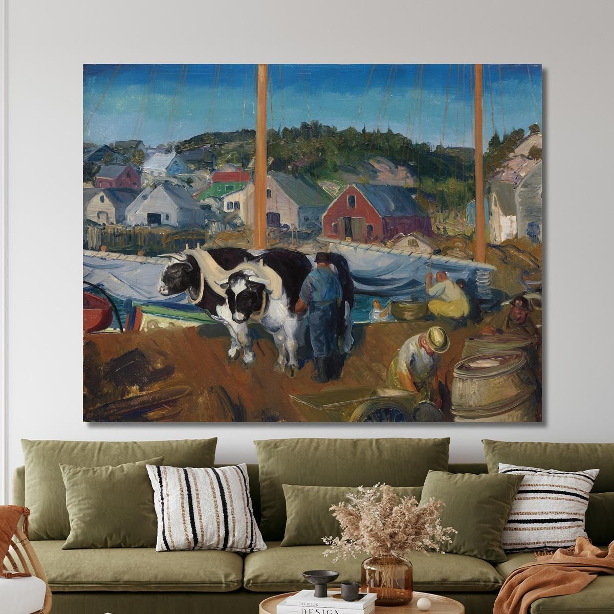 Ox Team Wharf At Matinicus George Wesley Bellows gwb44 canvas print 