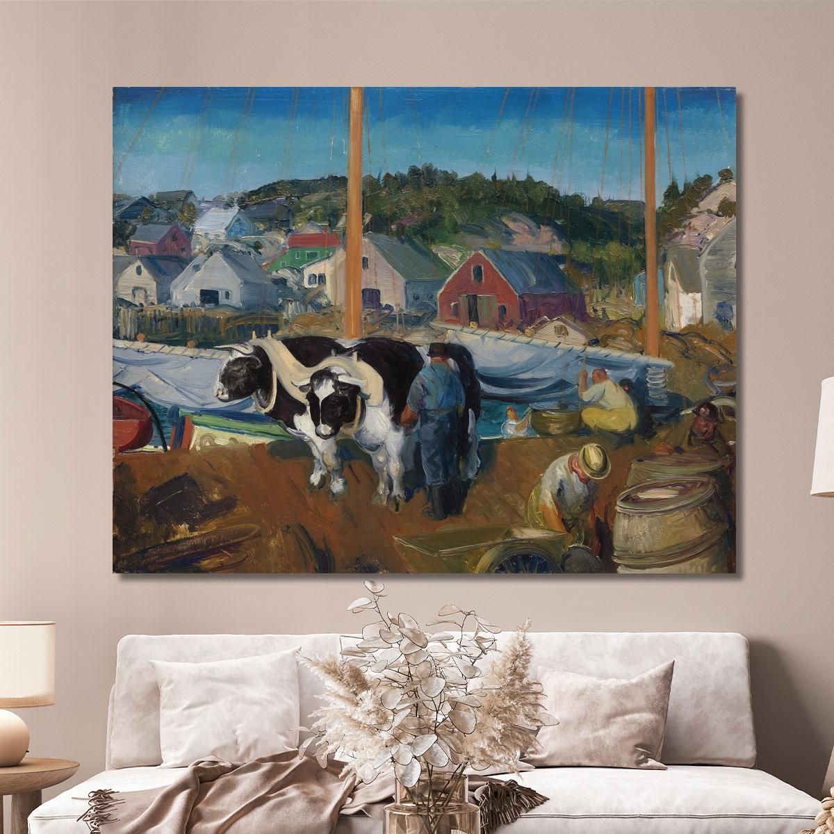 Ox Team Wharf At Matinicus George Wesley Bellows gwb44 canvas print 