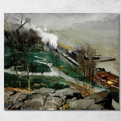 Rain On The River George Wesley Bellows gwb52 canvas print 