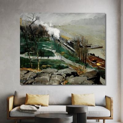 Rain On The River George Wesley Bellows gwb52 canvas print 
