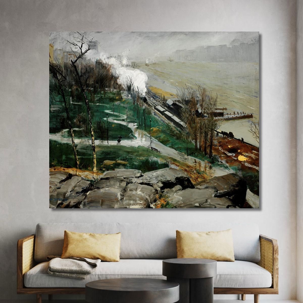 Rain On The River George Wesley Bellows gwb52 canvas print 
