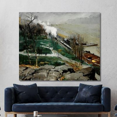 Rain On The River George Wesley Bellows gwb52 canvas print 