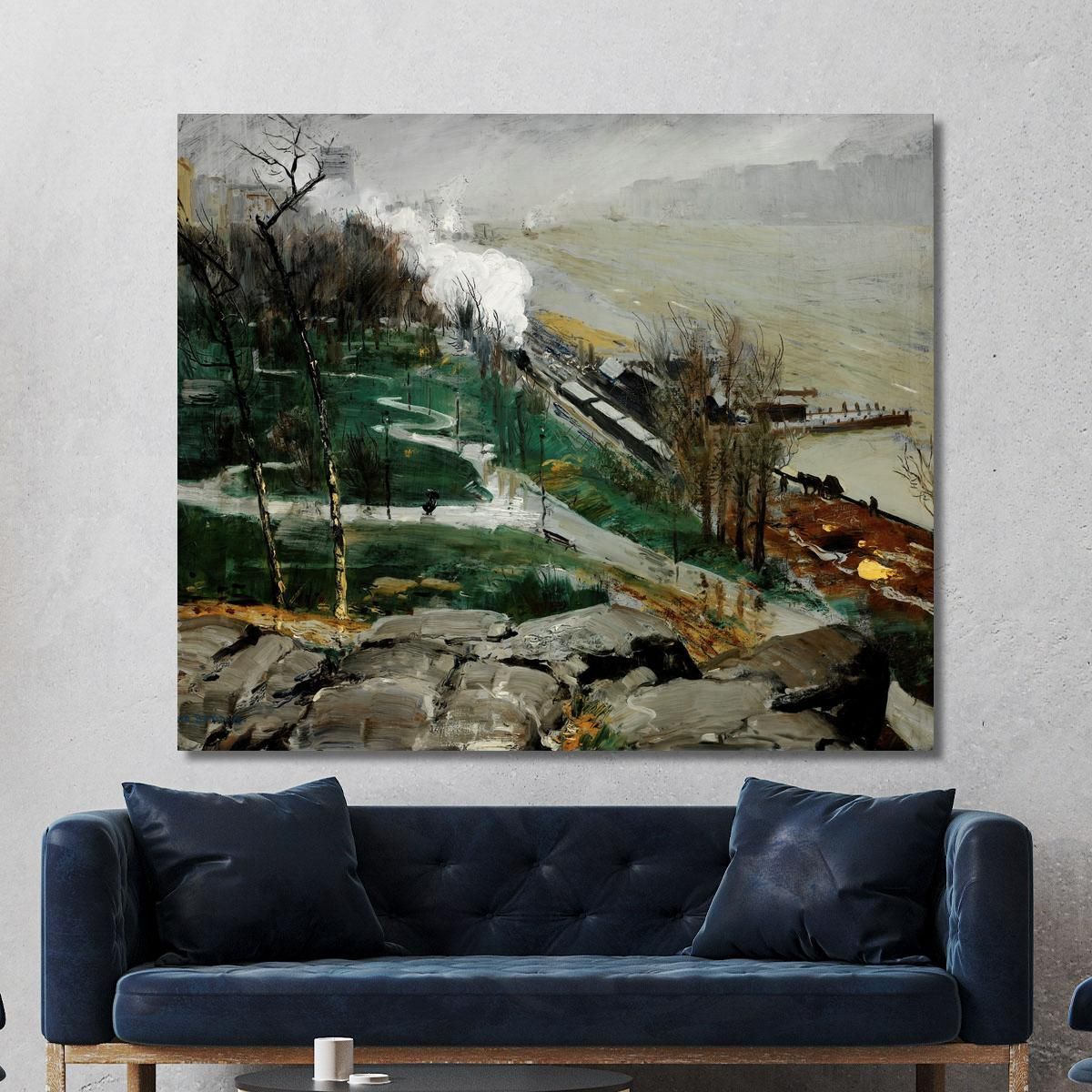 Rain On The River George Wesley Bellows gwb52 canvas print 
