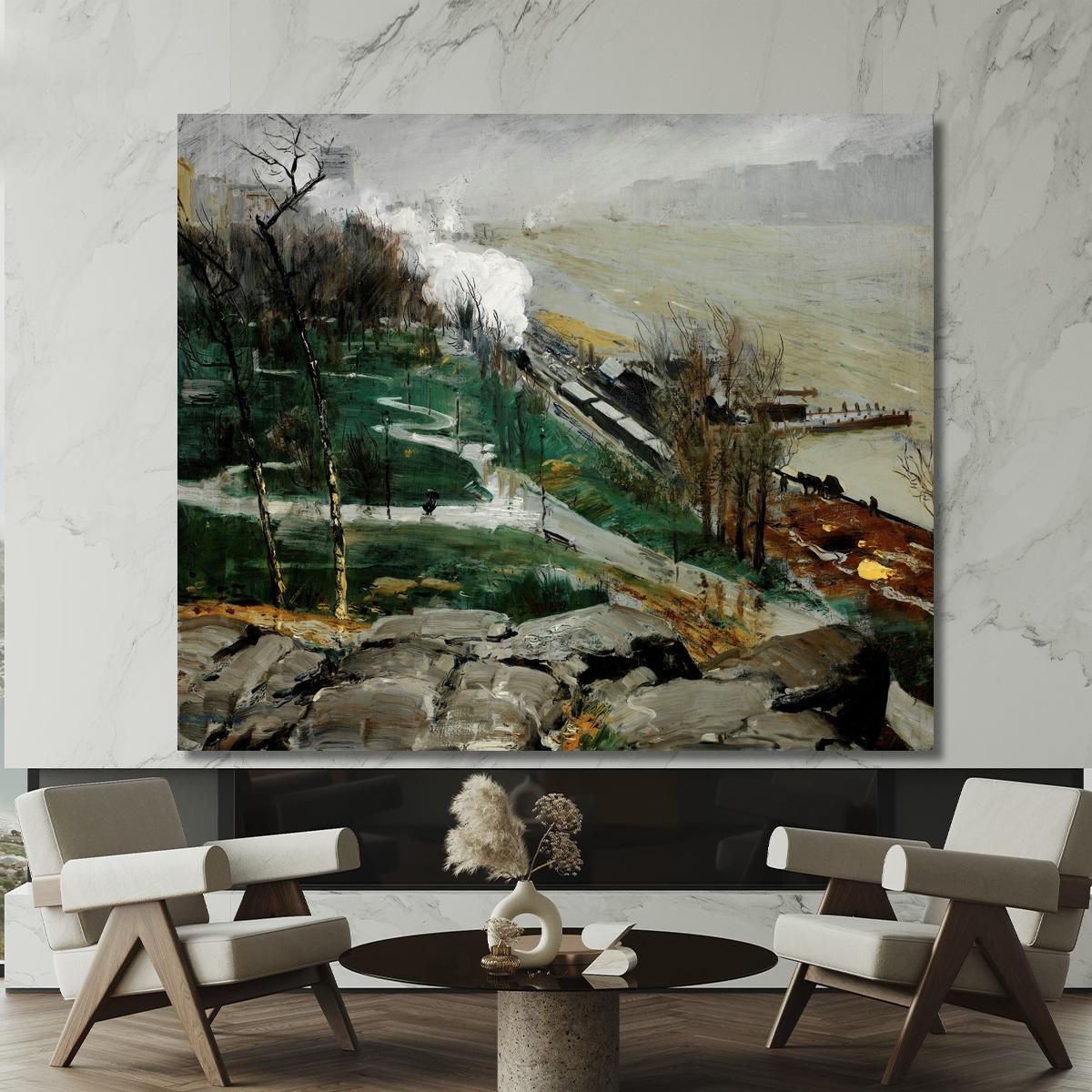 Rain On The River George Wesley Bellows gwb52 canvas print 