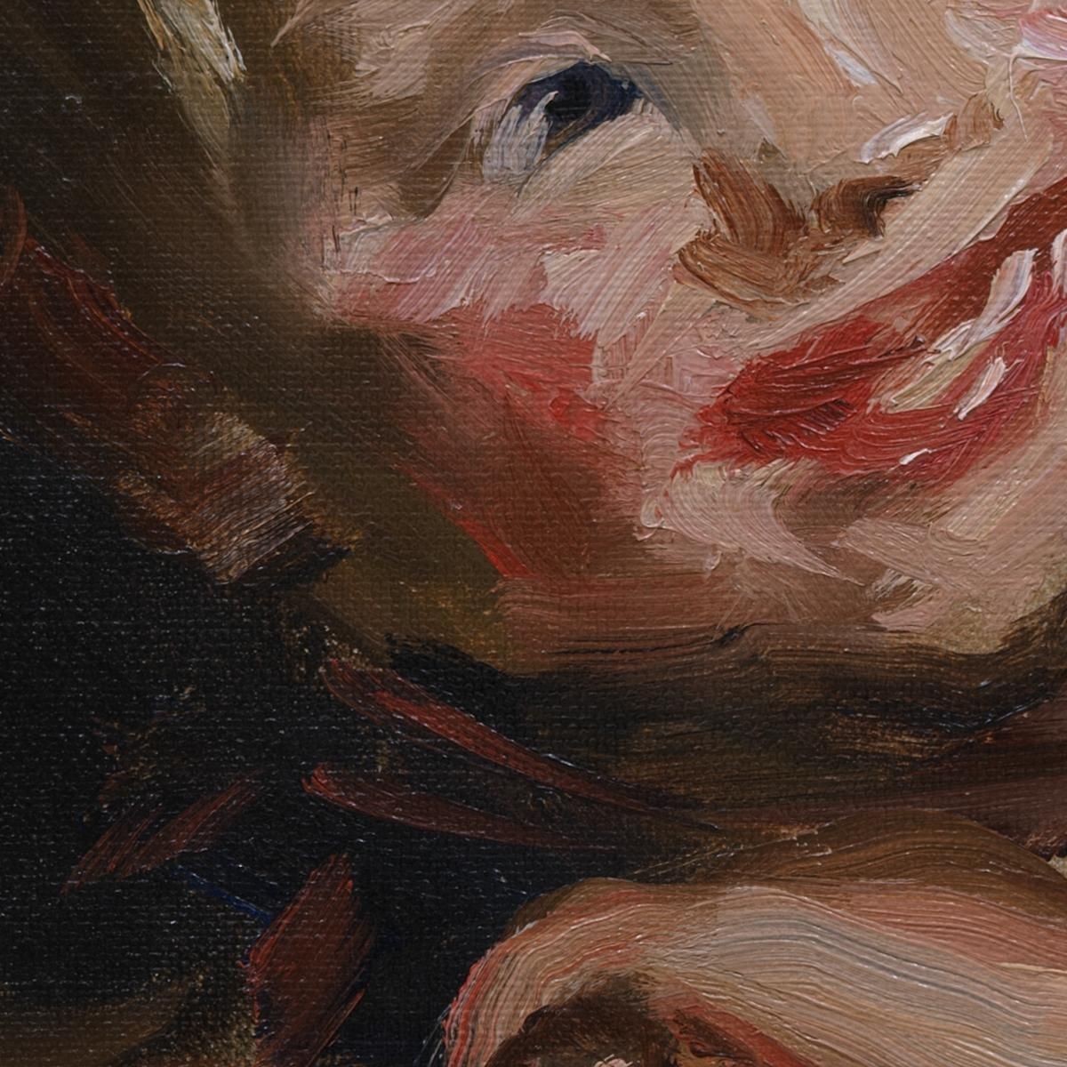 Cory Cori Looking Over The Back Of A Chair Robert Henri rhn12 canvas print