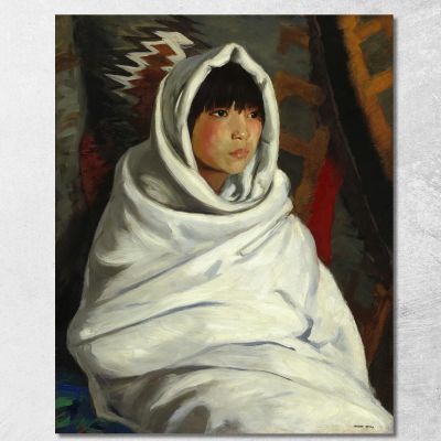 Indian Girl In White Blanket Robert Henri rhn29 canvas print 