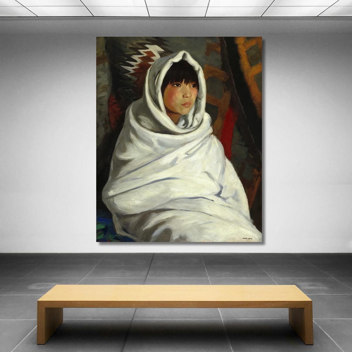 Indian Girl In White Blanket Robert Henri rhn29 canvas print 