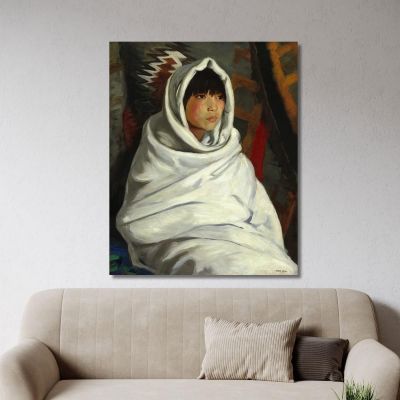 Indian Girl In White Blanket Robert Henri rhn29 canvas print 