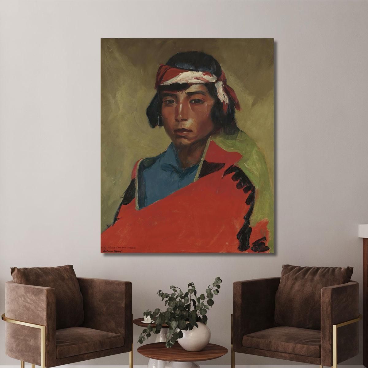 Young Buck Of The Tesuque Pueblo Robert Henri rhn74 canvas print