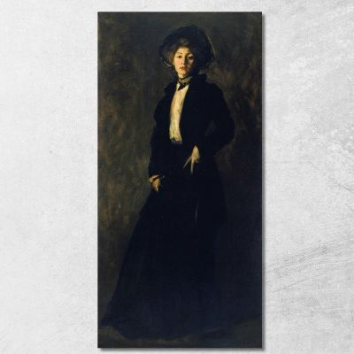 Young Woman In Black Robert Henri rhn76 canvas print 