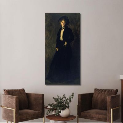 Young Woman In Black Robert Henri rhn76 canvas print 