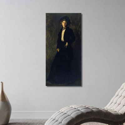 Young Woman In Black Robert Henri rhn76 canvas print 