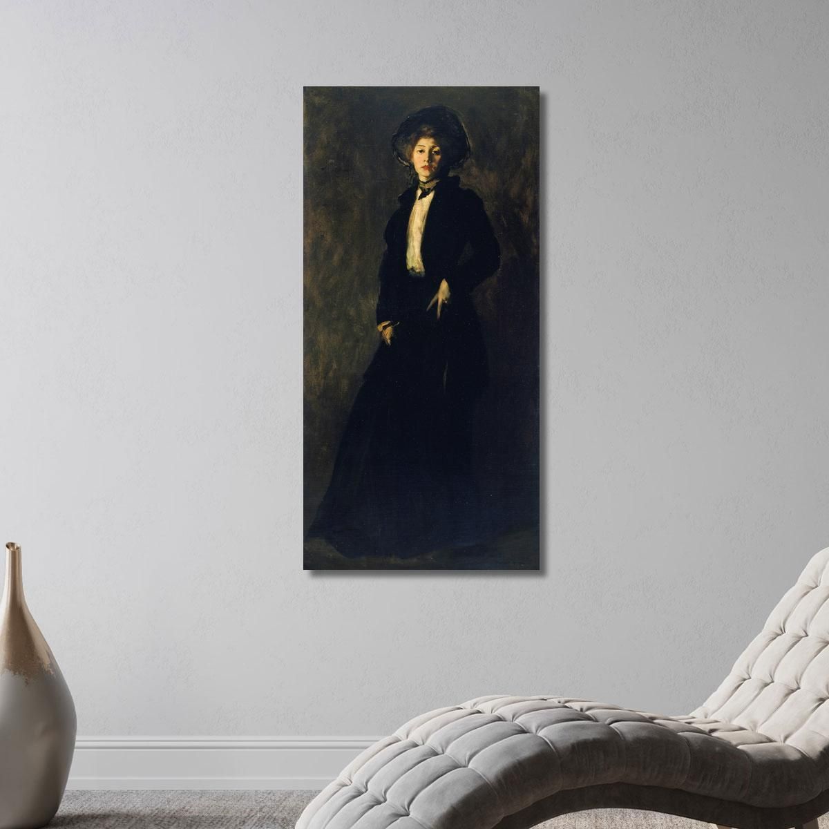 Young Woman In Black Robert Henri rhn76 canvas print 