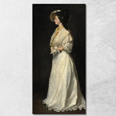 Young Woman In White Robert Henri rhn77 canvas print 