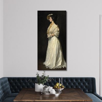 Young Woman In White Robert Henri, rhn77 canvas print