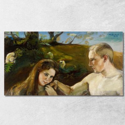 Adam And Eve Magnus Enckell mek1 canvas print 