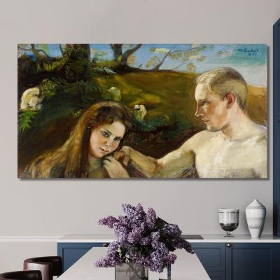 Adam And Eve Magnus Enckell mek1 canvas print 