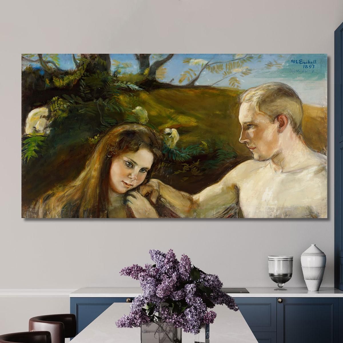 Adam And Eve Magnus Enckell mek1 canvas print 