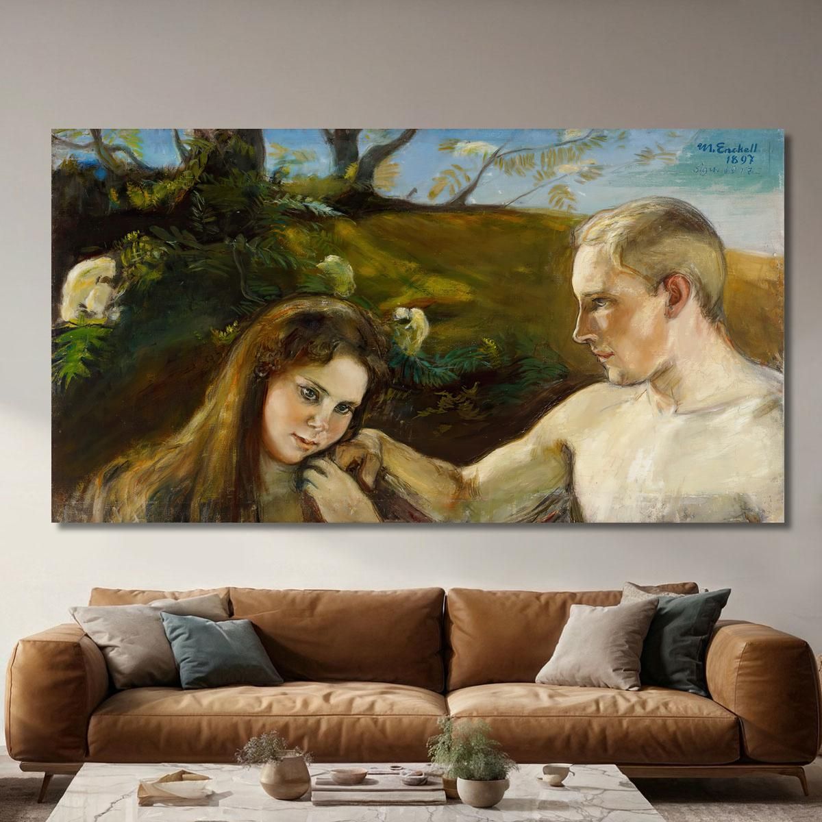 Adam And Eve Magnus Enckell mek1 canvas print 