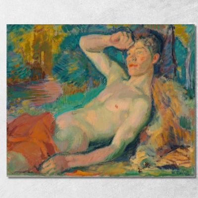 Awakening Faun Magnus Enckell mek3 canvas print 